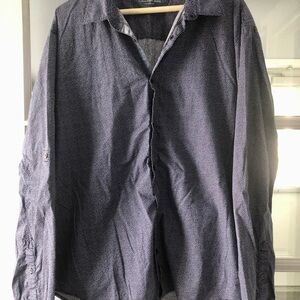 Calvin Klein Navy with White Long Sleeve Shirt, Size XXL